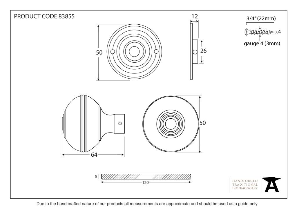 Polished Nickel Prestbury 50mm Mortice/Rim Knob Set