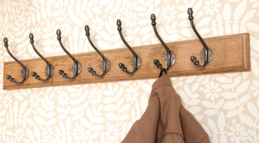 Farmhouse Hat & Coat Rack - Natural Smooth & Timber