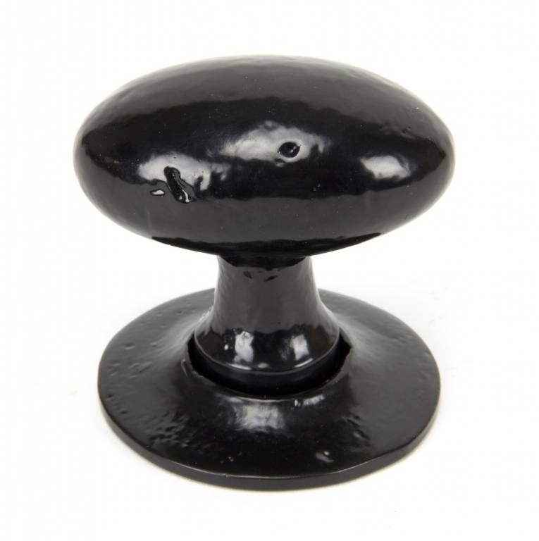 Black Oval Mortice/Rim Knob Set
