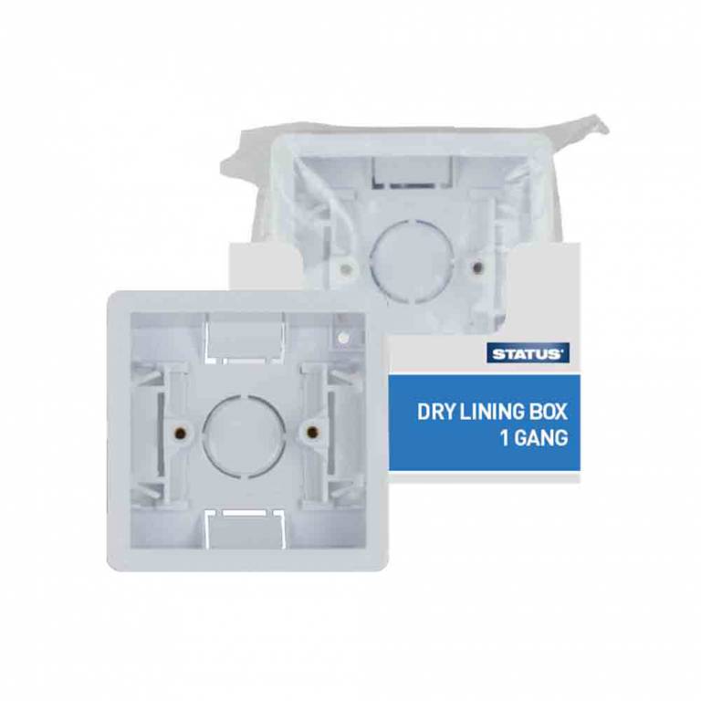 1 Gang - 45 mm - Dry Lining Box - White - Status - 1 Pk